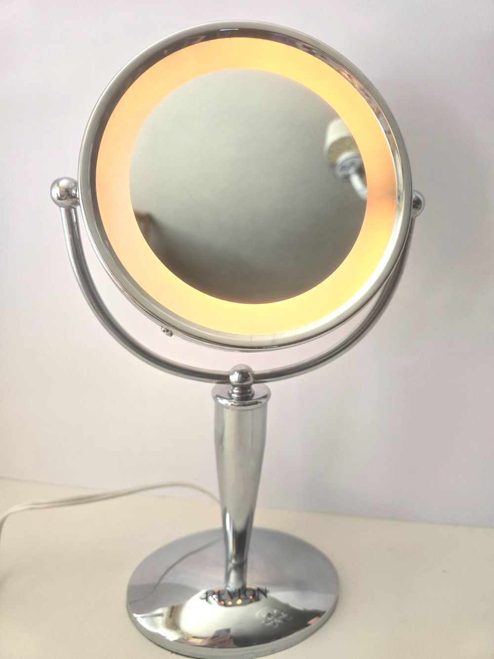 Revlon Lighted Makeup Mirror Dual 5X Magnifying Mirror Chrome